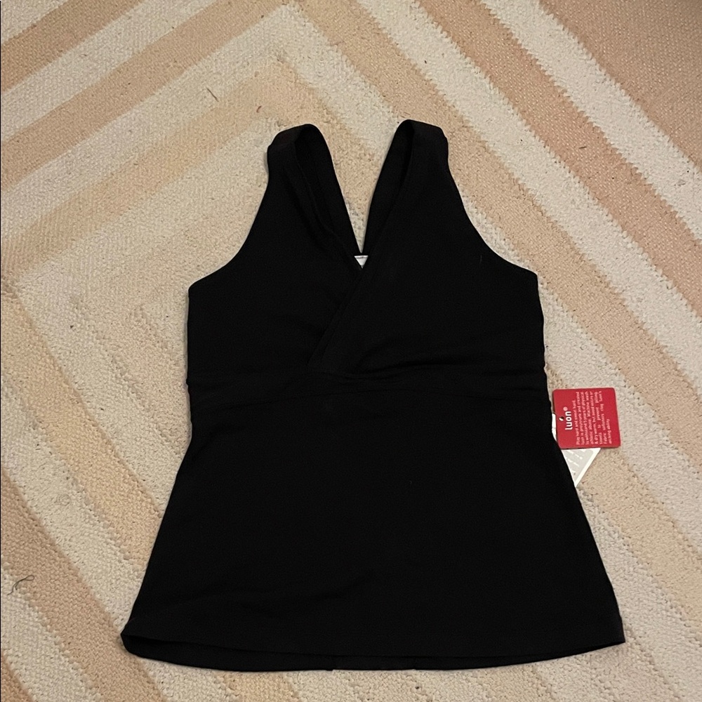 Lululemon Athletica Black V-Neck Tanked - great for working out, or dressing up!